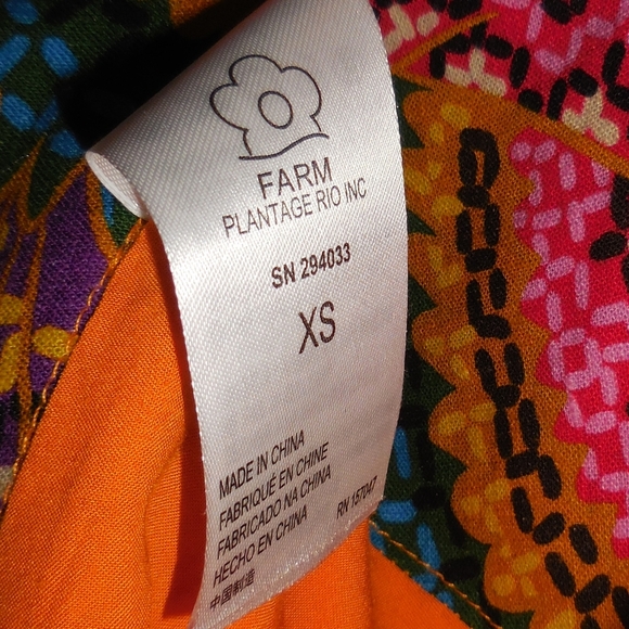 Nwot FARM‎ Rio Beaded Macaws Tied Linen Blend Maxi Skirt Size Extra Small - Picture 10 of 11